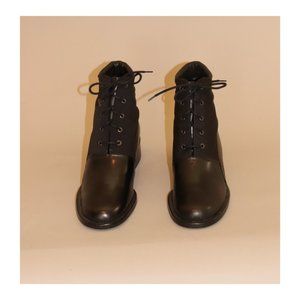 Artiva Black Leather Lace Up Boots Size 7.5 NWOT